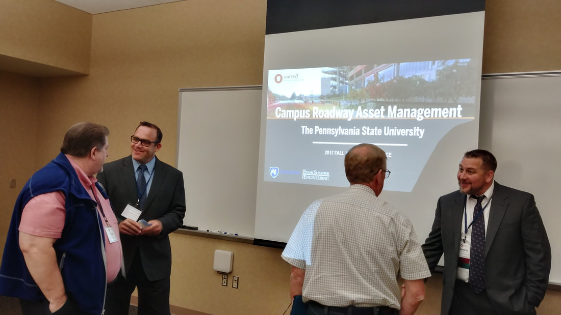 Stahl Sheaffer Project Manager Dominic Passanita, P.E. presenting on Campus Roadway Asset Management.